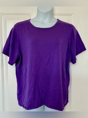 Linea by Louis Dell'Olio Purple Short Sleeve Top 3X
